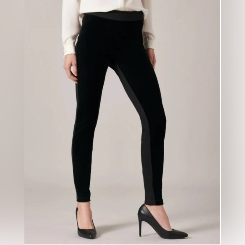 Anne Fontaine Andy Black Velvet Milano Fabric Leggings Size 42 (10) Career